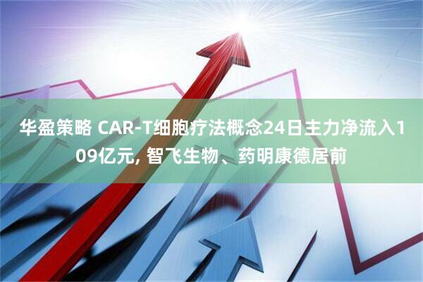 华盈策略 CAR-T细胞疗法概念24日主力净流入109亿元, 智飞生物、药明康德居前